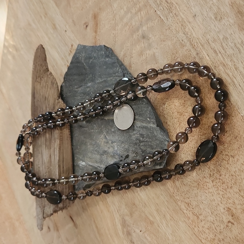 42 Inch Smoky Quartz Necklace NWOT